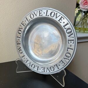 Vintage Wilton Columbia PA RWP Pewter Love Border 9.25” Porridge Bowl